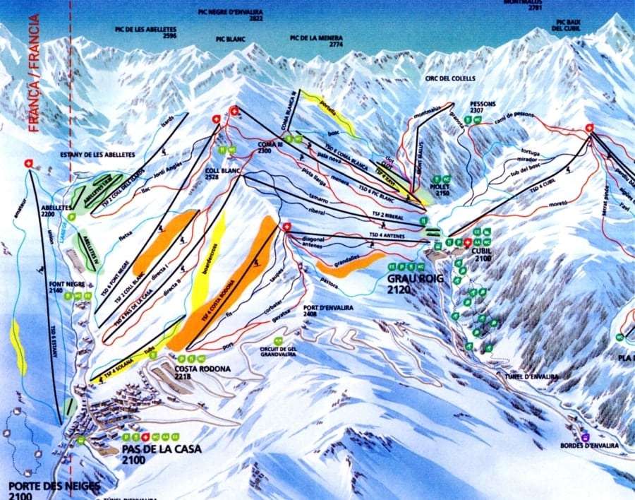 Андорра: карта трасс в Вальнорде