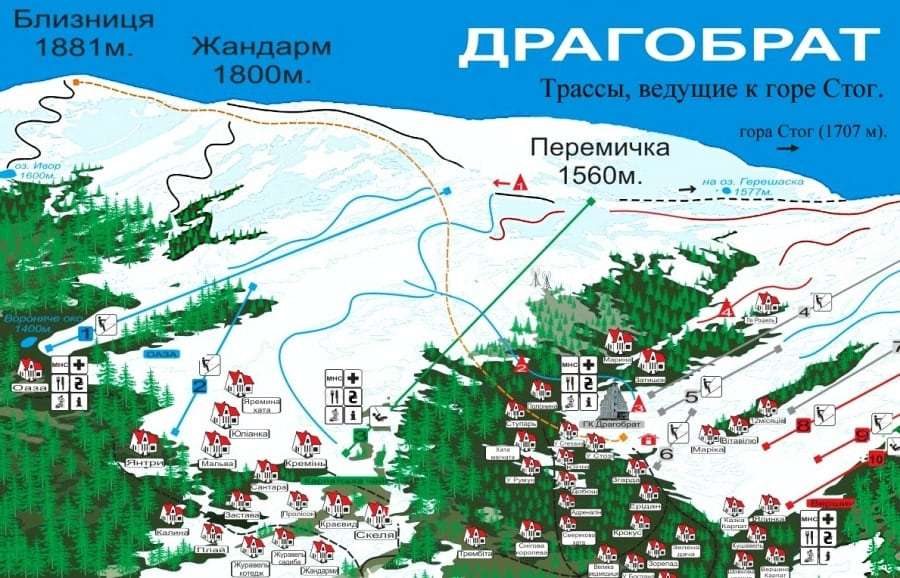 Драгобрат: карта трасс