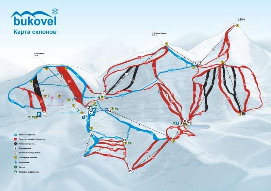 Буковель: карта трасс
